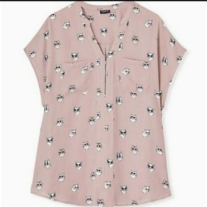 TORRID Blush pink CUTE cat top 4X